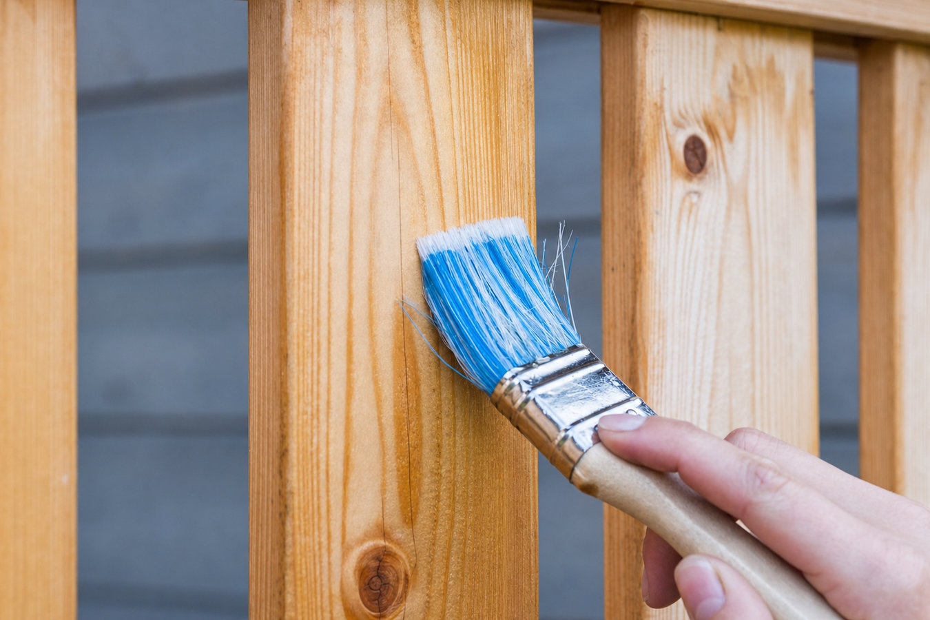 Fence staining and sealing
